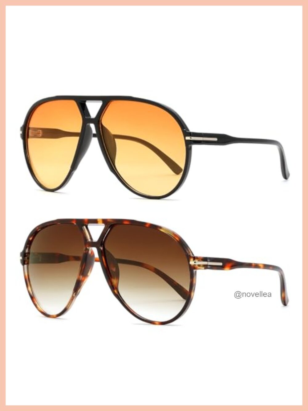 Retro Oversized Sunglasses Aviator Style for Women Men UV Protection